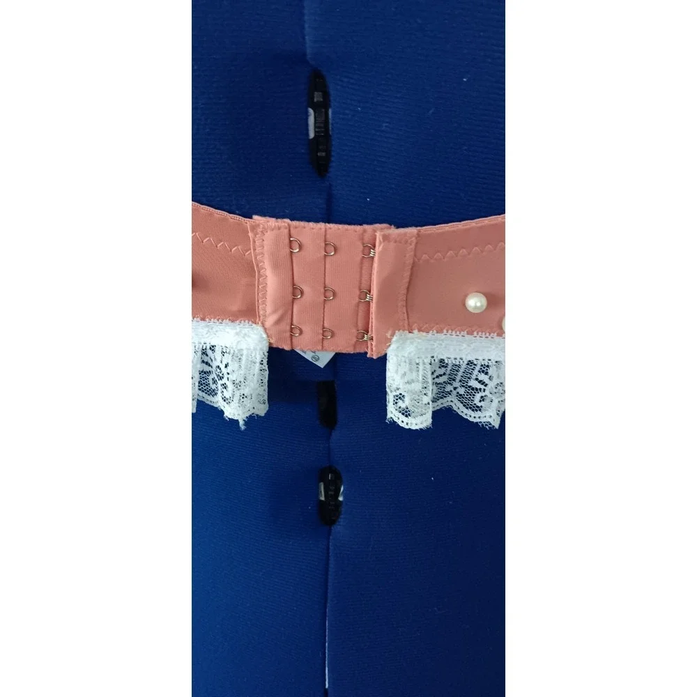 Sofra faux pearl lace beaded Adjustable Straps underwired‎ Peach Bra size 40DD